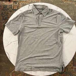 01.Algo Performance Polo, Grey Stripes